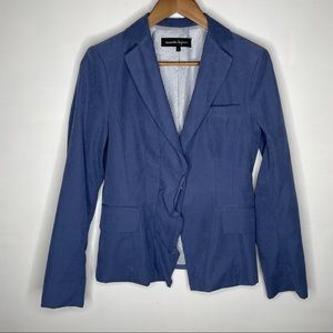 Nanette Lenore blue blazer ruffle detail Silky feeling
